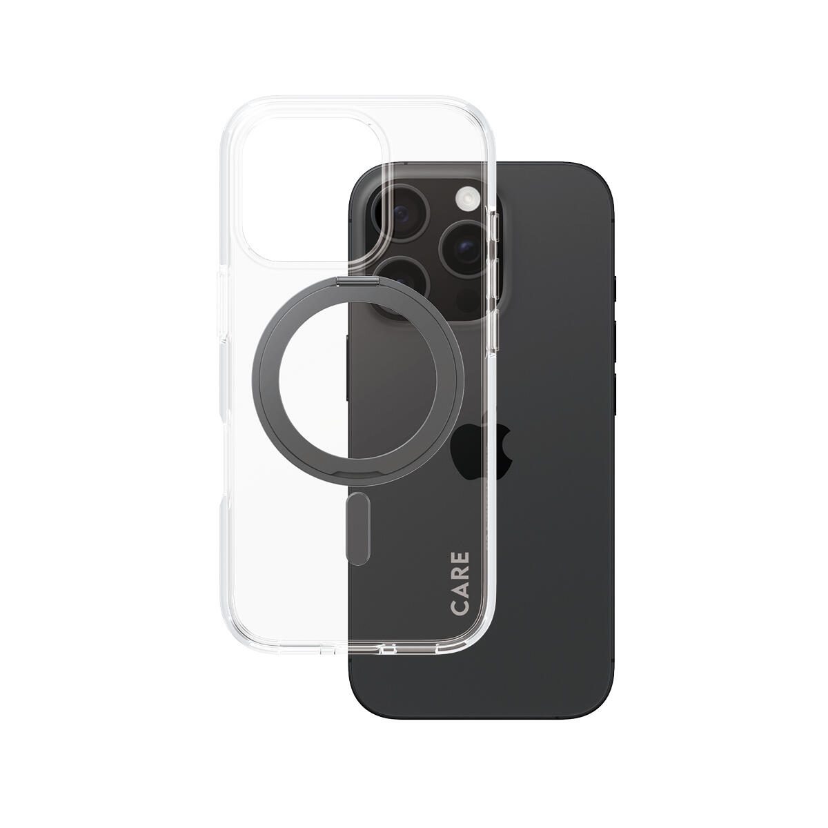 CARE by PanzerGlass® Feature Case Transparent Schwarz Kickstand & MagSafe für iPhone 16 Pro CARE by PanzerGlass® Feature Case Transparent Schwarz Kickstand & MagSafe für iPhone 16 Pro